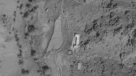 Figure 6 contains satellite images of the target building A3, which was associated with the insurgent Maulawai Neimatullah, taken before and after Operation Burnham. The before image is dated 25 April 2010 and the building appears to be intact. The after image is dated 11 November 2010 and shows no visible damage to the roof but there are nuances to the roof colour which differ from the previous image. A3 'before' satellite image of Operations Burnham and Nova