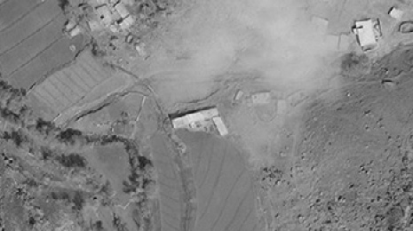 Figure 5 contains satellite images of the target buildings A1 and A2, which were associated with the insurgent Abdullah Kalta,taken before and after Operation Burnham. The before image is dated 25 April 2010 and the buildings appear to be intact. The after image is dated 11 November 2010 and shows two large holes in the roof structure of A1. A1 and A2 'before' satellite image of Operations Burnham and Nova